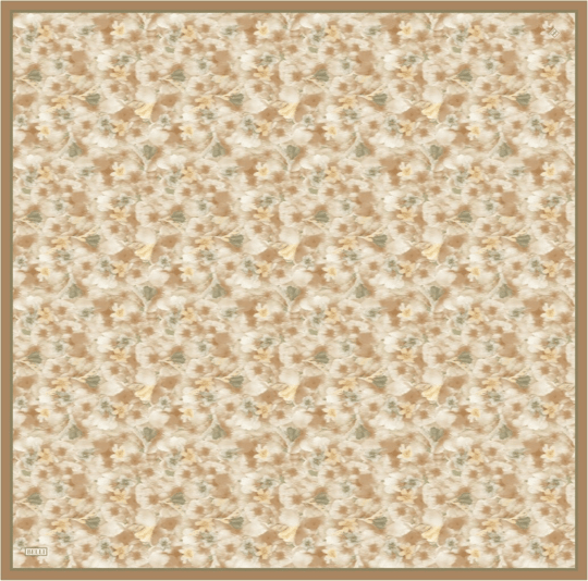 Camel Çiçek Desen %100 Twill İpek Eşarp 4319-06