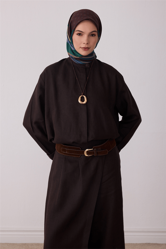 Çok Renkli Geometrik Desen %100 Twill İpek Eşarp 4423-83