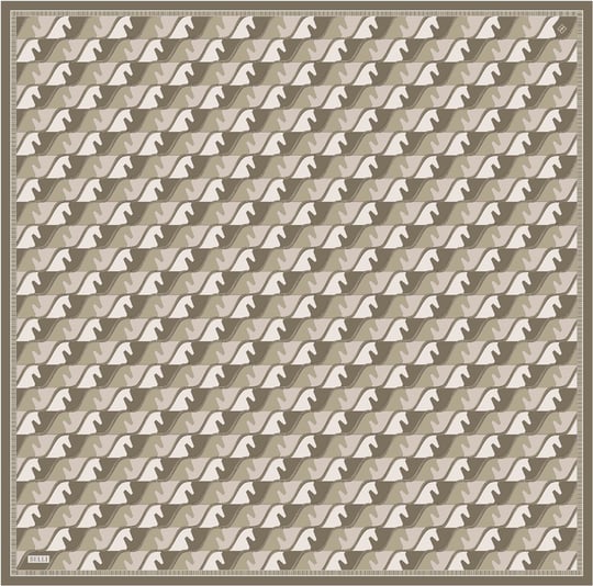 Çok Renkli Geometrik Desen %100 Twill İpek Eşarp 4406-86