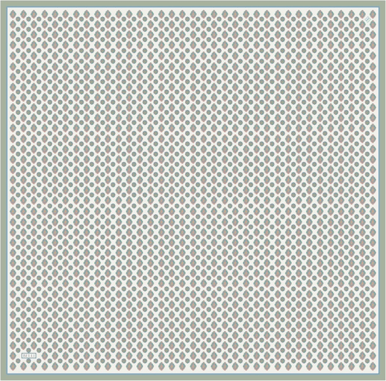 Ekru Etnik Desen %100 Twill İpek Eşarp 4308-87