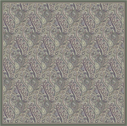 Füme Etnik Desen %100 Twill İpek Eşarp 4404-82