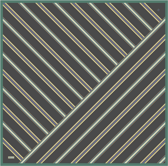 Füme Geometrik Desen %100 Twill İpek Eşarp 4405-83