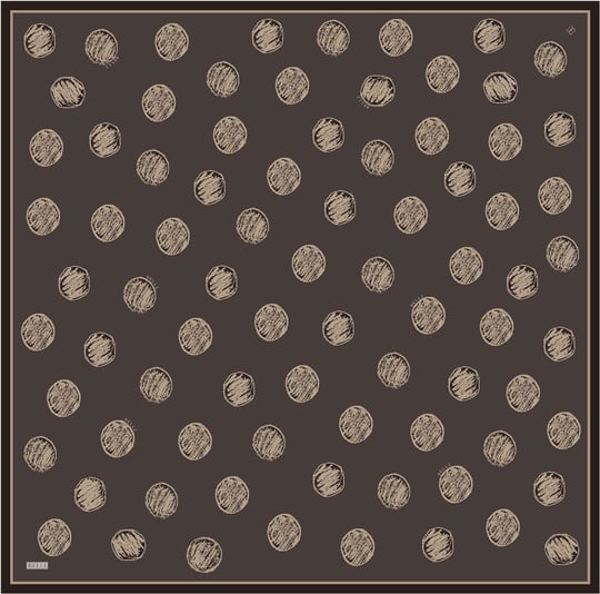 Kahverengi Geometrik Desen %100 Twill İpek Eşarp 4427-32