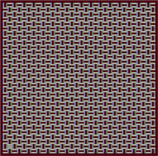 Kahverengi Geometrik Desen %100 Twill İpek Eşarp 4407-57
