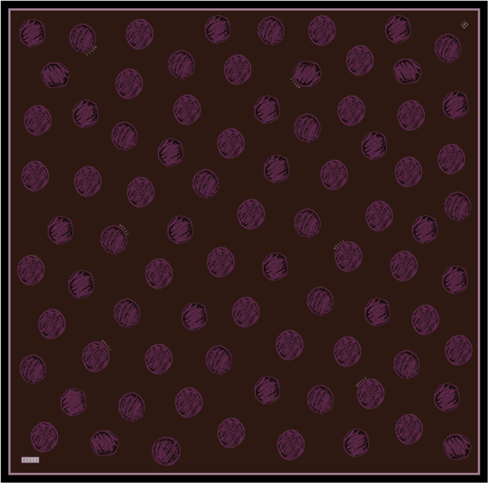 Kahverengi Geometrik Desen %100 Twill İpek Eşarp 4427-33