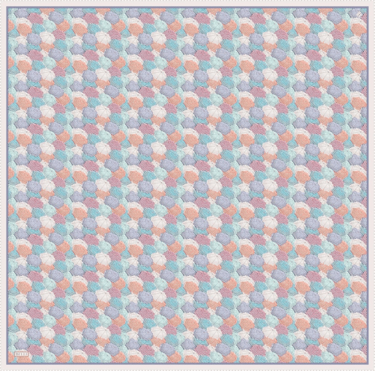 Kırmızı Çok Renkli Obje Desen %100 Twill İpek Eşarp 4313-34