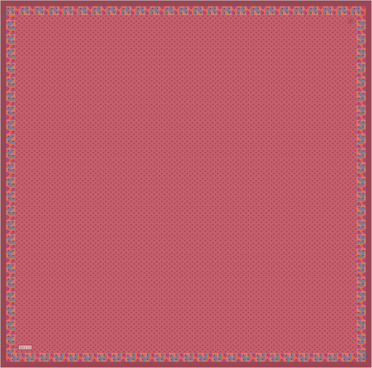 Kırmızı Klasik Desen %100 Twill İpek Eşarp 4326-33
