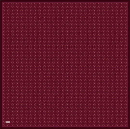 Kırmızı Monogram Desen %100 Twill İpek Eşarp 4418-55