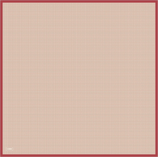 Kırmızı Monogram Desen %100 Twill İpek Eşarp 4321-83