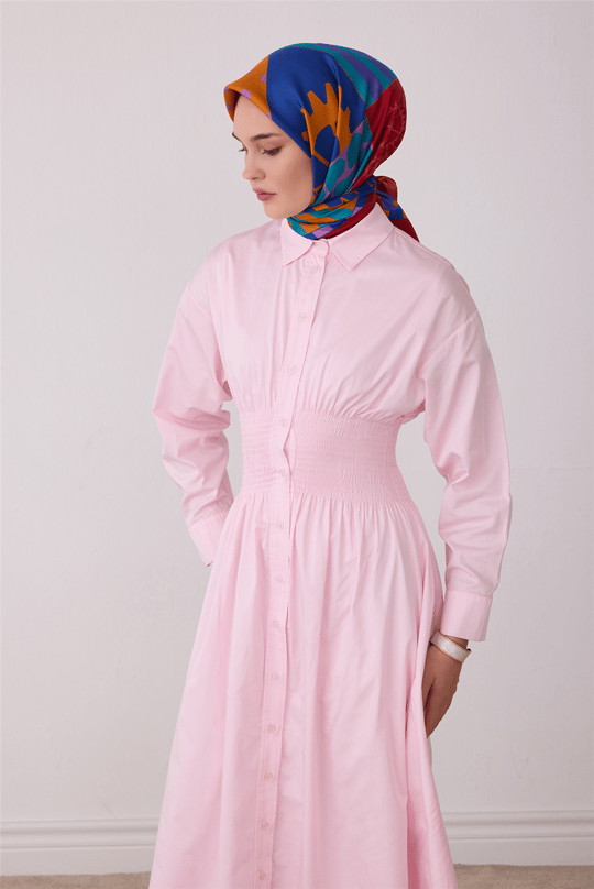 Kırmızı Obje Desen %100 Twill İpek Eşarp 4409-51