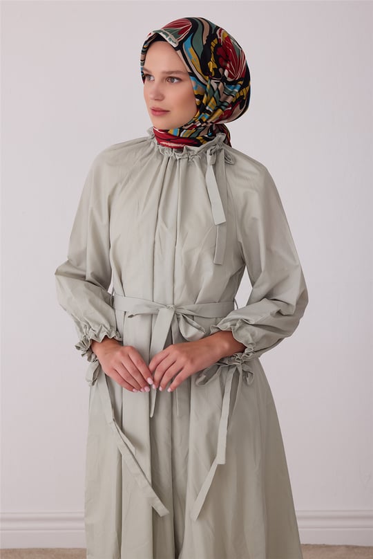 Kırmızı Soyut Desen %100 Twill İpek Eşarp 4417-32