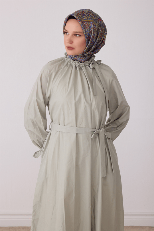Lila Etnik Desen %100 Twill İpek Eşarp 4404-33