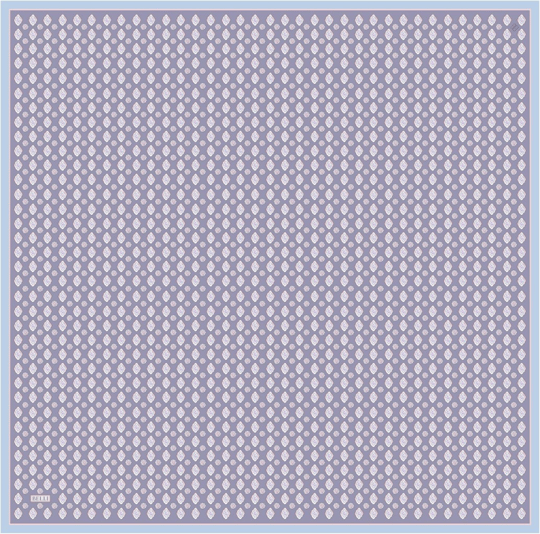 Lila Etnik Desen %100 Twill İpek Eşarp 4308-35