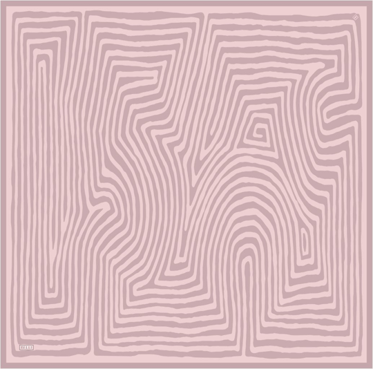 Lila Geometrik Desen %100 Twill İpek Eşarp 4325-01