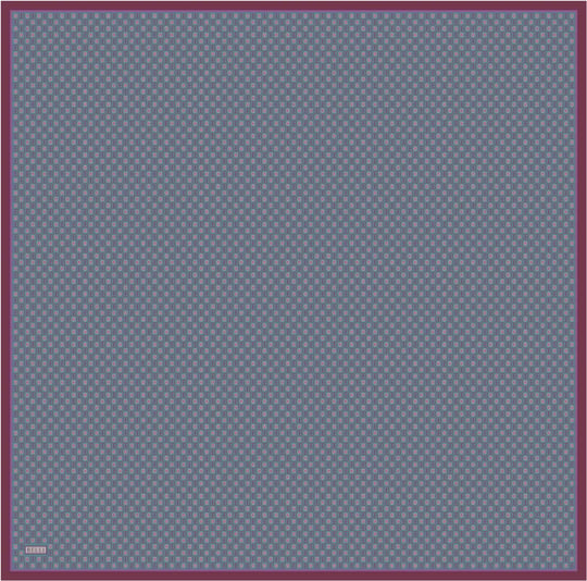 Mavi Monogram Desen %100 Twill İpek Eşarp 4418-82