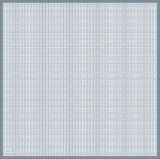 Mavi Monogram Desen %100 Twill İpek Eşarp 4321-56