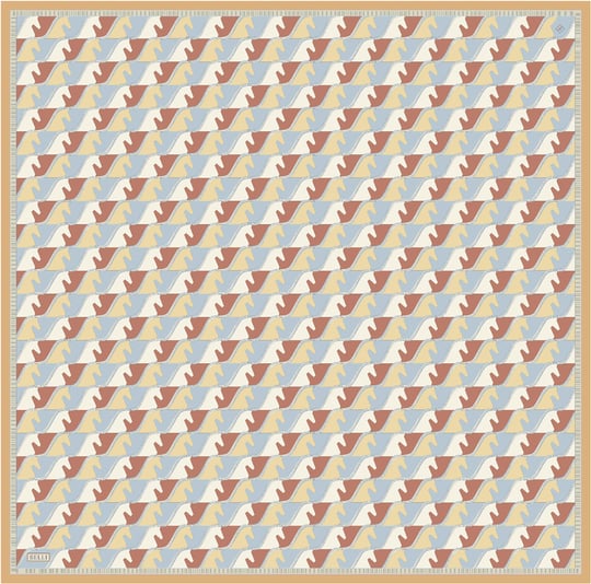 Mint Geometrik Desen %100 Twill İpek Eşarp 4406-85