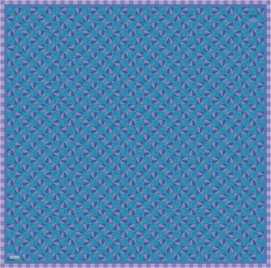 Mor Çok Renkli Obje Desen %100 Twill İpek Eşarp 4322-52