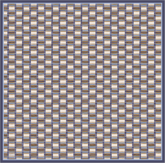 Mor Geometrik Desen %100 Twill İpek Eşarp 4302-32