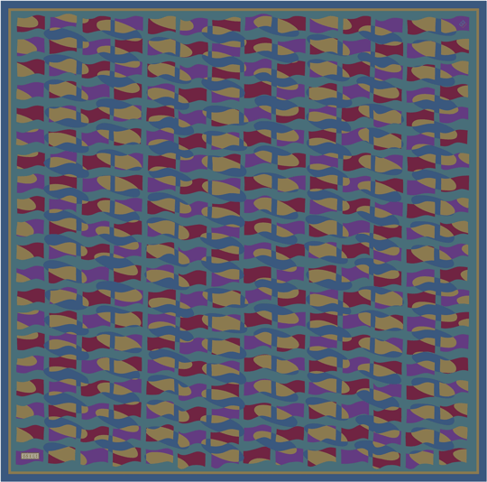 Mor Geometrik Desen %100 Twill İpek Eşarp 4420-87