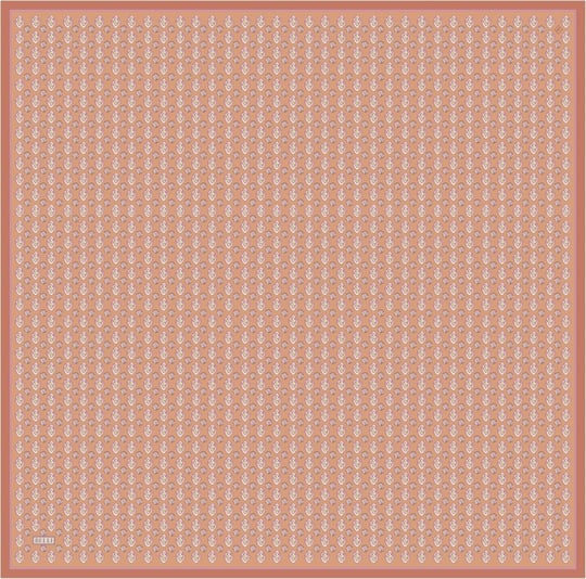 Oranj Etnik Desen %100 Twill İpek Eşarp 4308-33