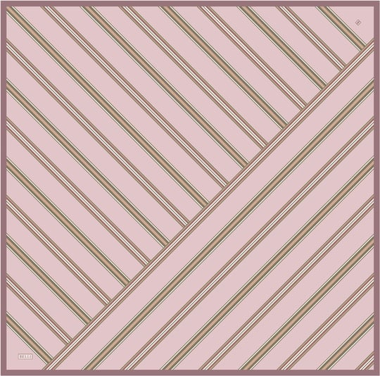 Pembe Geometrik Desen %100 Twill İpek Eşarp 4405-06