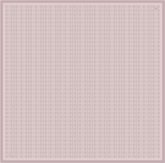 Pembe Geometrik Desen %100 Twill İpek Eşarp 4425-02