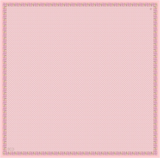 Pembe Klasik Desen %100 Twill İpek Eşarp 4326-01