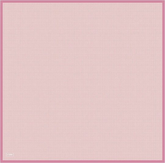 Pembe Monogram Desen %100 Twill İpek Eşarp 4321-80