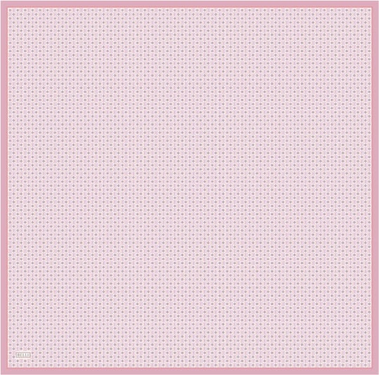 Pembe Monogram Desen %100 Twill İpek Eşarp 4418-80