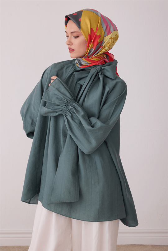 Pembe Obje Desen %100 Twill İpek Eşarp 4409-82