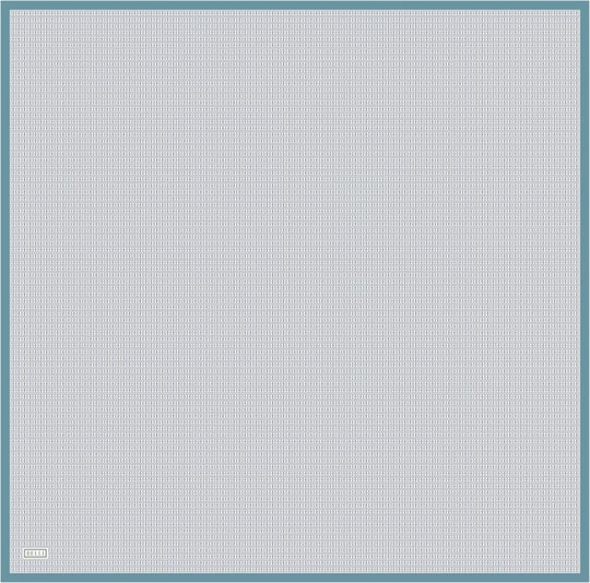 Petrol Monogram Desen %100 Twill İpek Eşarp 4321-81