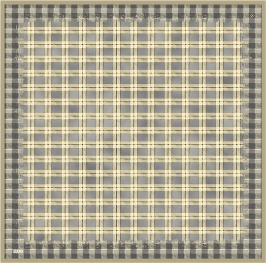 Sarı Geometrik Desen %100 Twill İpek Eşarp 4421-33