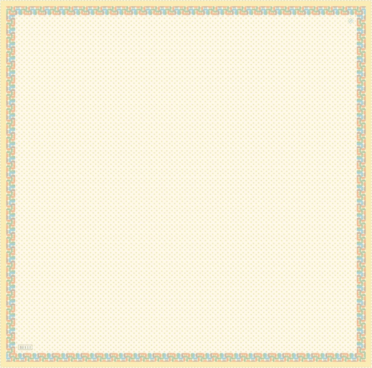 Sarı Klasik Desen %100 Twill İpek Eşarp 4326-84