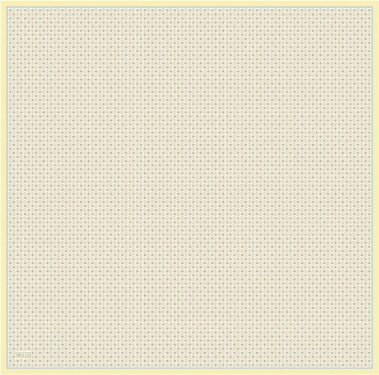 Sarı Monogram Desen %100 Twill İpek Eşarp 4418-85