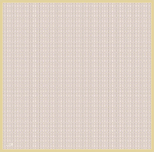 Sarı Monogram Desen %100 Twill İpek Eşarp 4321-04