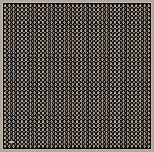 Siyah Etnik Desen %100 Twill İpek Eşarp 4308-85