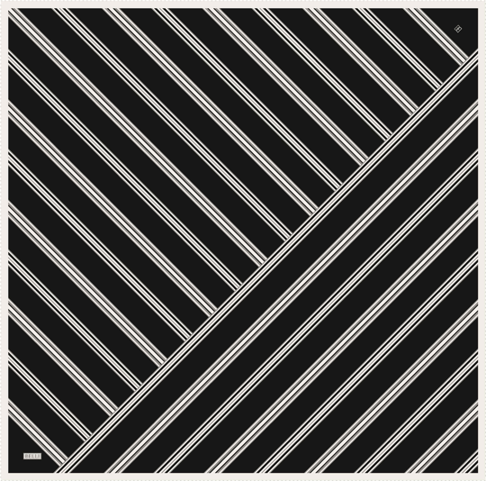 Siyah Geometrik Desen %100 Twill İpek Eşarp 4405-81