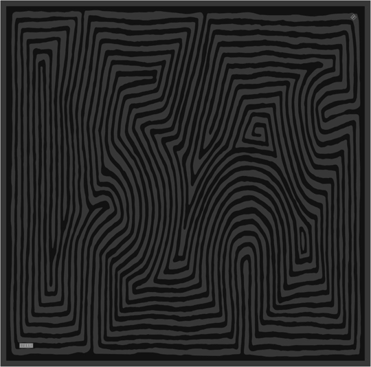 Siyah Geometrik Desen %100 Twill İpek Eşarp 4325-84