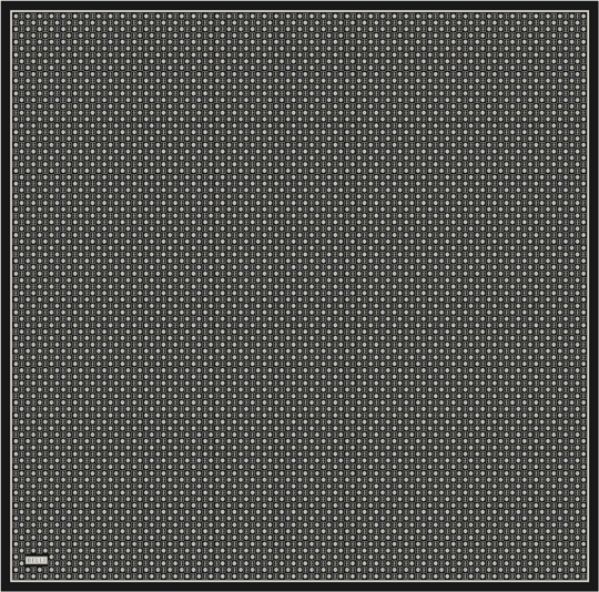 Siyah Monogram Desen %100 Twill İpek Eşarp 4418-83