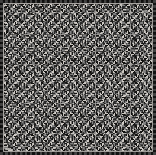 Siyah Obje Desen %100 Twill İpek Eşarp 4322-85