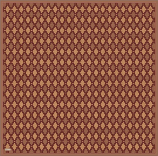 Taba Geometrik Desen %100 Twill İpek Eşarp 4408-83