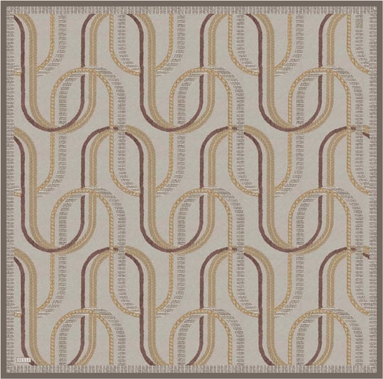 Taş Geometrik Desen %100 Twill İpek Eşarp 4424-37