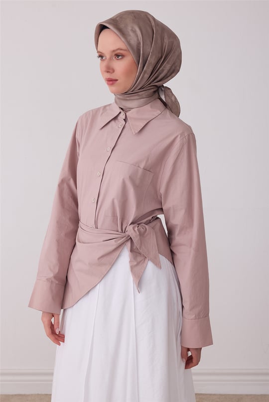 Vizon Soyut Desen %100 Twill İpek Eşarp 4428-33