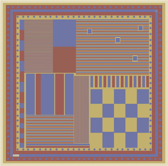 yağ yeşili Geometrik Desen %100 Twill İpek Eşarp 4401-37