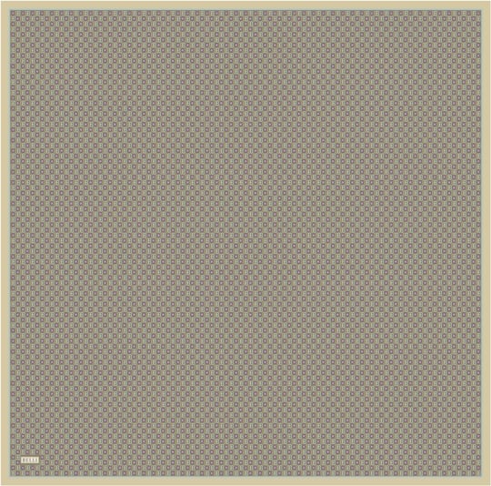 Yeşil Monogram Desen %100 Twill İpek Eşarp 4418-38