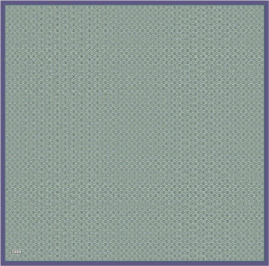 Yeşil Monogram Desen %100 Twill İpek Eşarp 4418-84