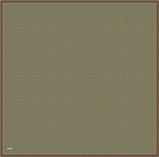Yeşil Monogram Desen %100 Twill İpek Eşarp 4418-52