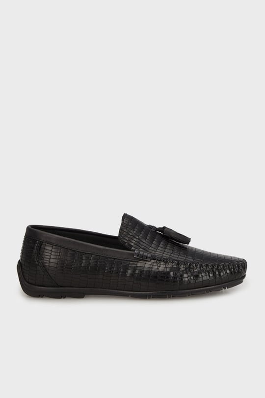 Marcomen Hakiki Deri Püskül Detaylı Loafer Erkek Ayakkabı 1528498S2 SİYAH
