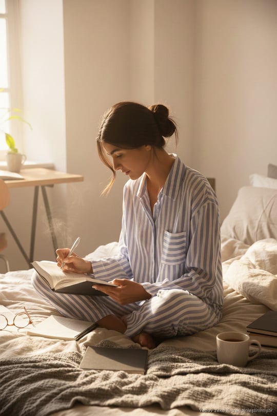 Desenli Rahat Kesim Bol Paça Yazlık Kadın Pijama Takımı 6110014 LİLA